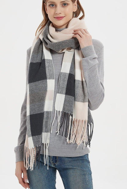 Wander Agio Womens Plaid Winter Shawl Scarf