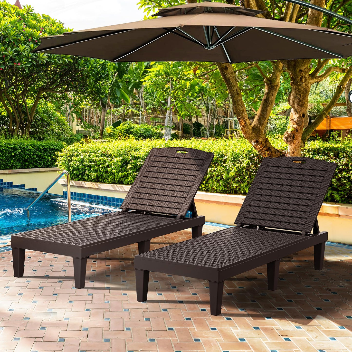 2 Pack YITAHOME Outdoor Chaise Lounge Chairs