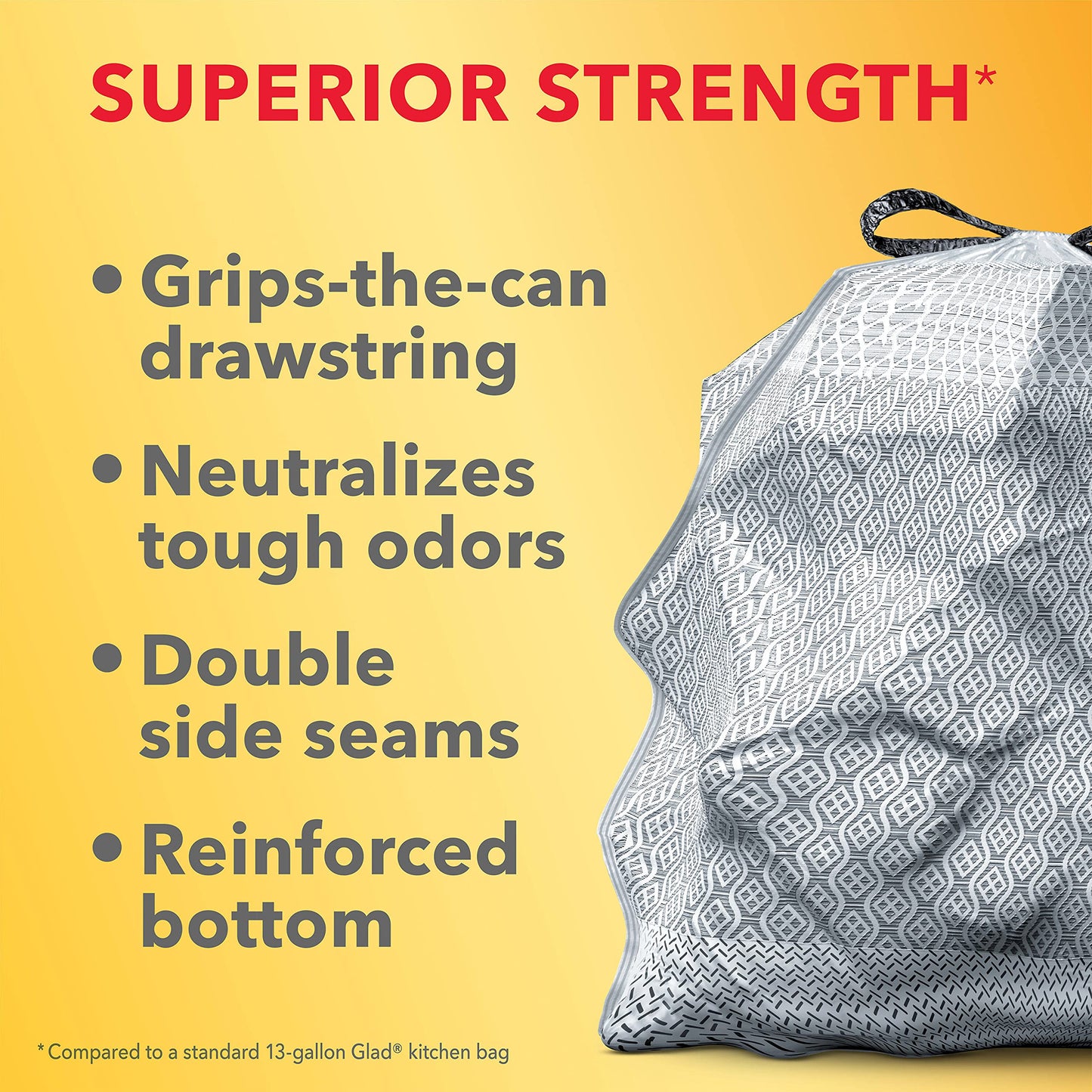 Glad 13 Gallon ForceFlexPlus Trash Bags, 34 Count
