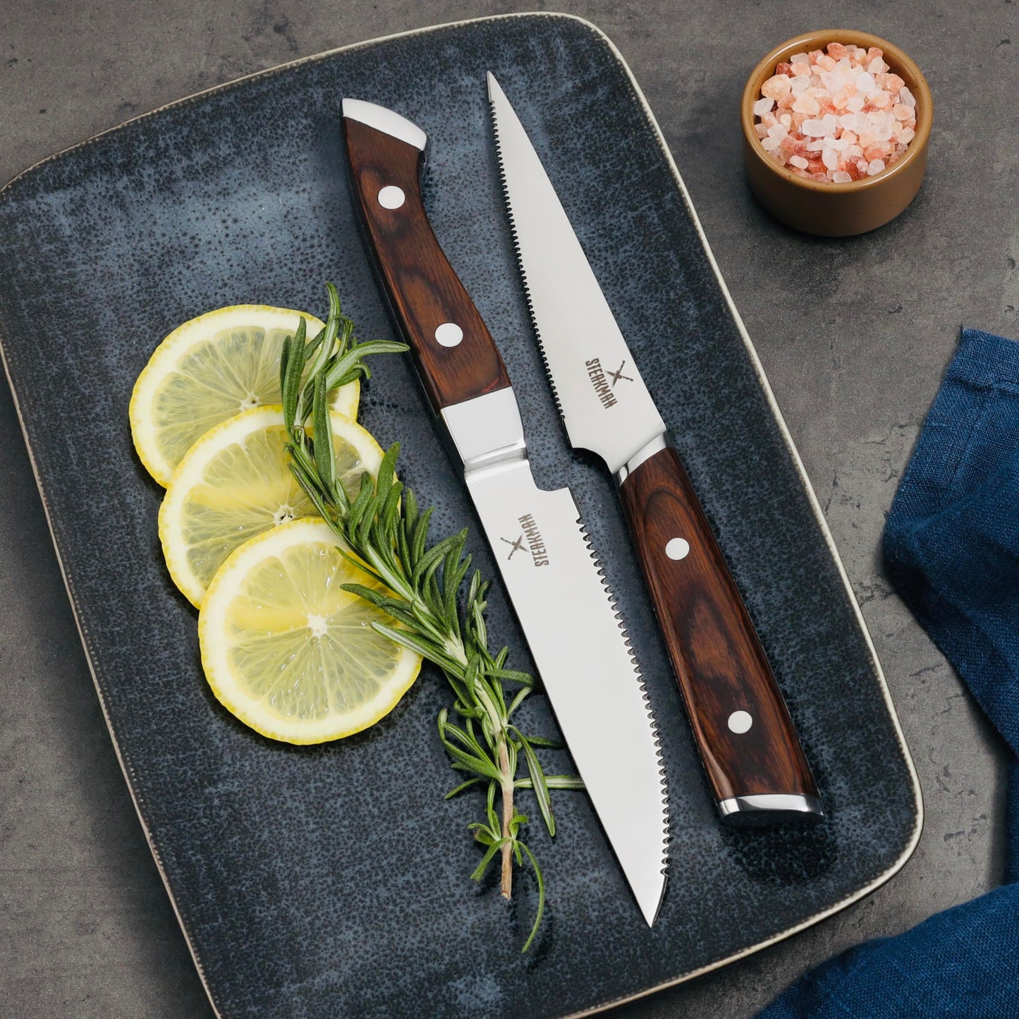 STEAKMAN Multipurpose Knife Set- Steak Knives Box - Unique Present in Wooden Gift Box - Gift Idea for Men Women Wife Husband Dad Mom – Wooden Handles Knives - Gifts for Birthday Anniversary