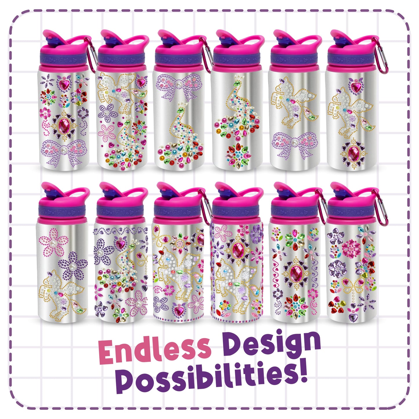 Decorate Your Own Water Bottle Kit for Girls