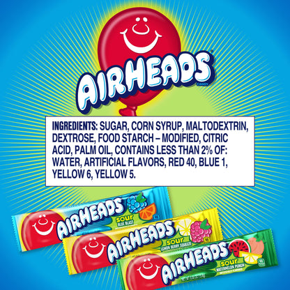 Airheads Sour Taffy Candy Bars Variety Pack