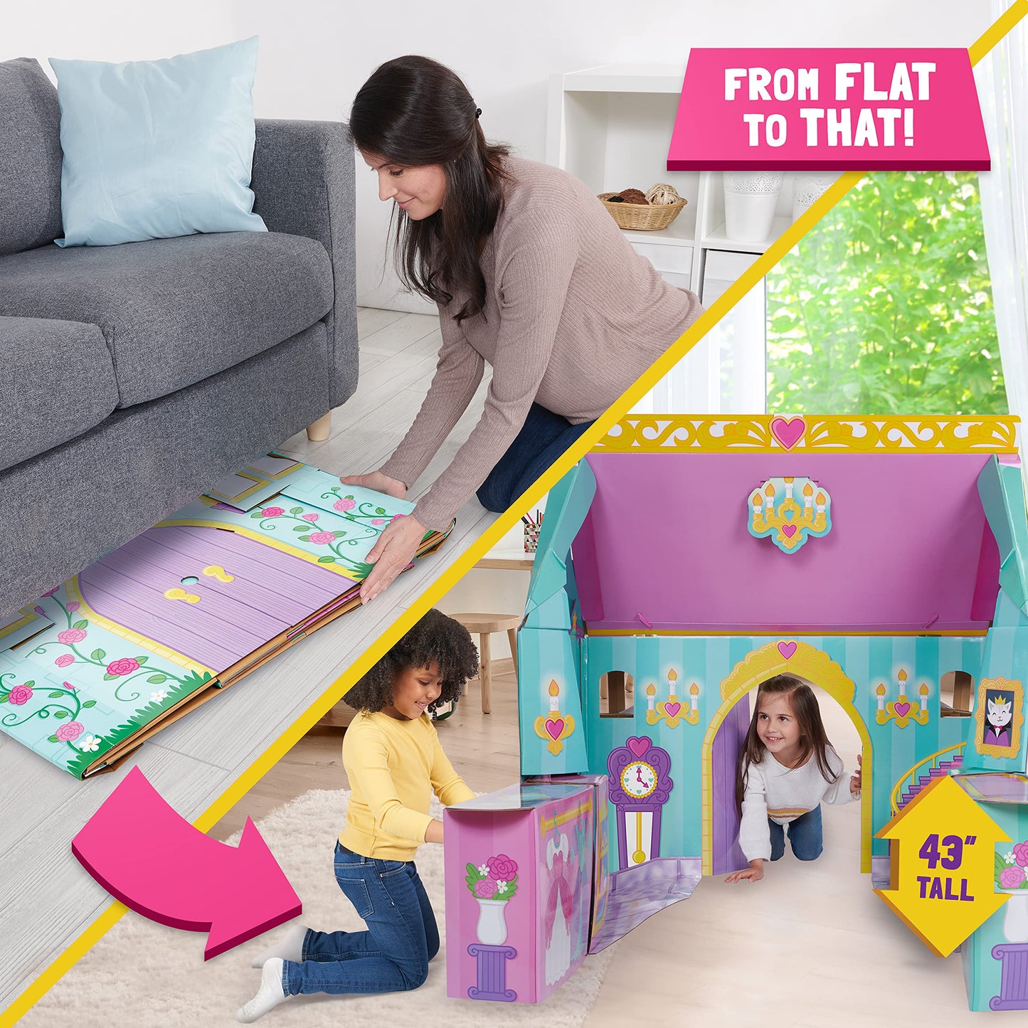 Pop2Play Fairytale Castle – Role Play Toy Helps Develop Kids Imagination – Made from Strongfold Cardboard