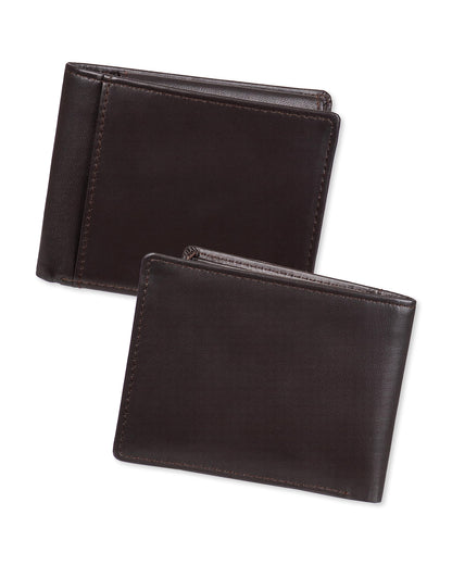 Amazon Essentials Men's Bifold Wallet with Coin Pocket, Dark Brown, One Size