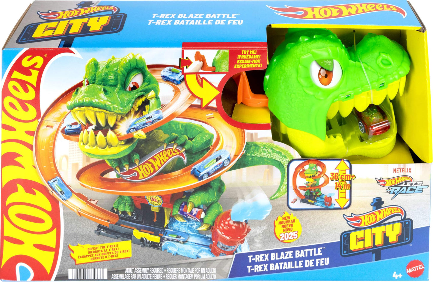 Hot Wheels T-Rex Blaze Battle Track Set