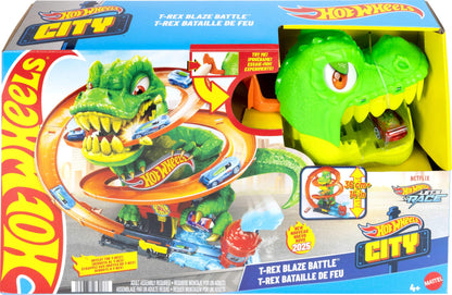 Hot Wheels T-Rex Blaze Battle Track Set