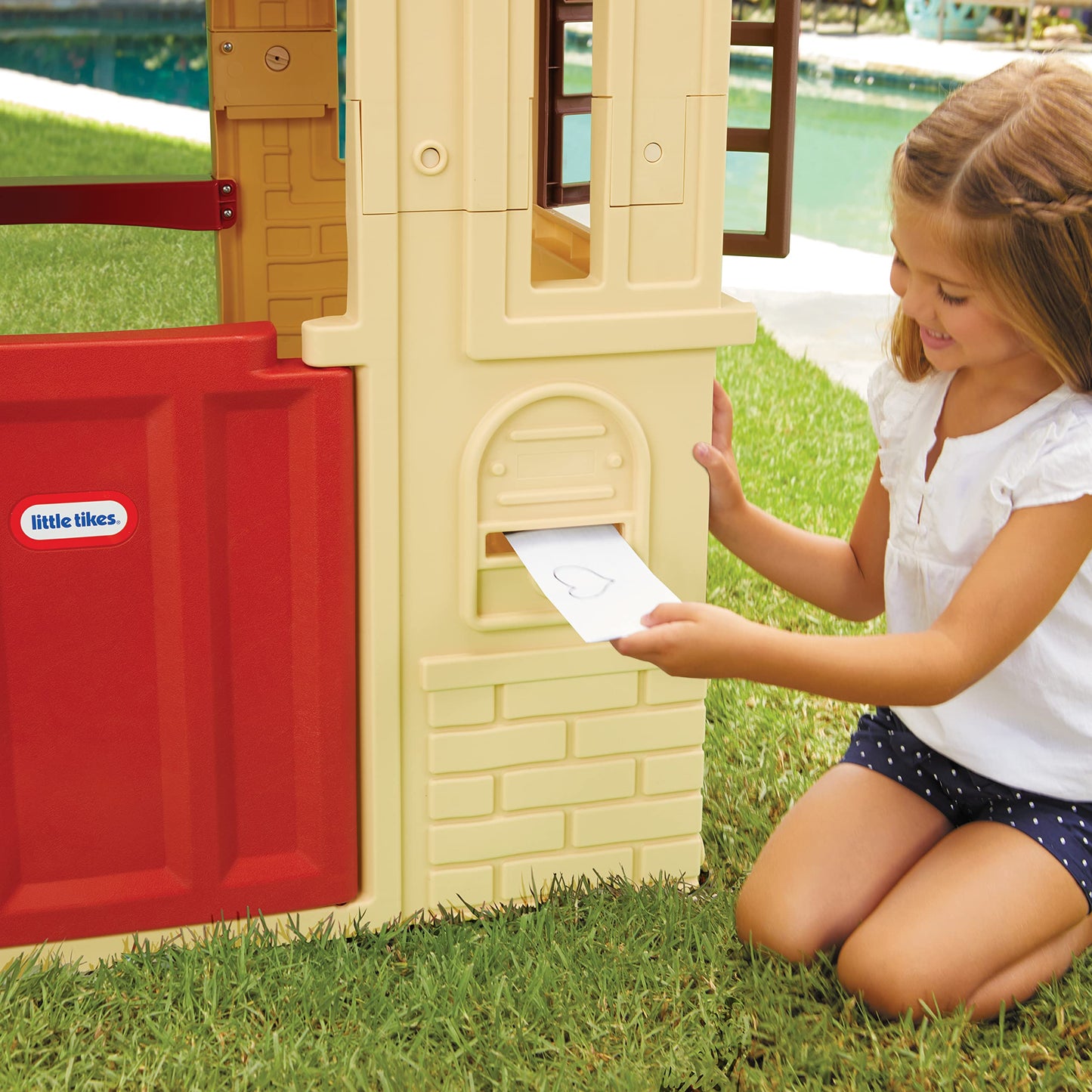 Little Tikes Cape Cottage Playhouse with Working Door, Windows, and Shutters - Tan, Toddlers Ages 2+ Years