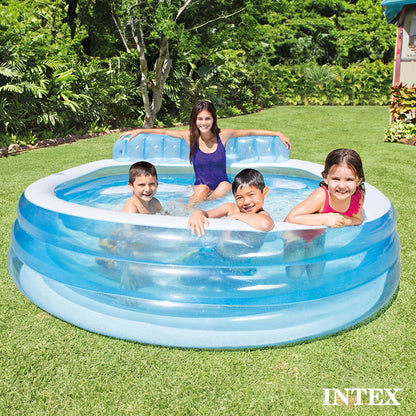 Intex Inflatable Family Lounge Pool with Cup Holders