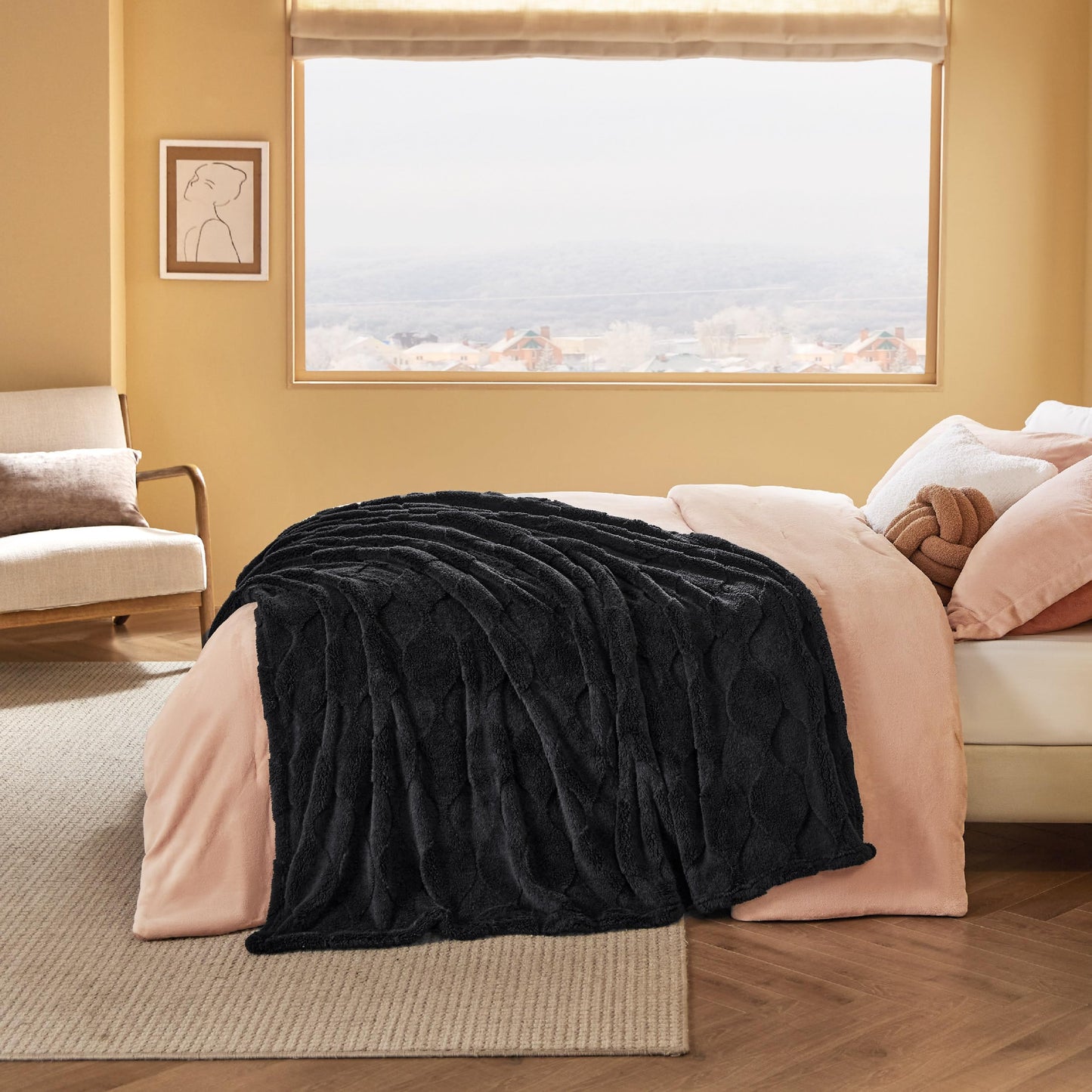 Bedsure Super Soft Black Throw Blanket 50x60