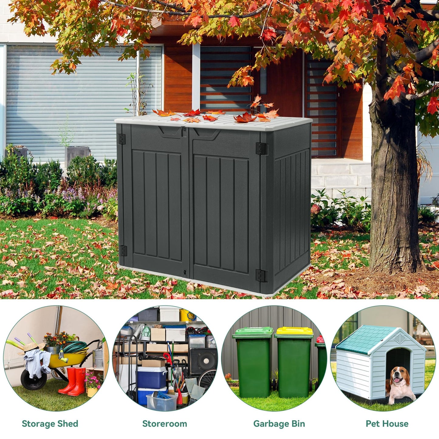 YITAHOME Large Outdoor Horizontal Storage Shed
