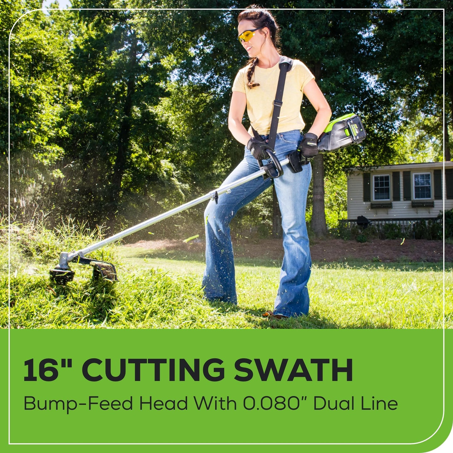 80V Cordless Lawn Mower with Blower & Trimmer