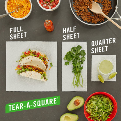 Brawny Tear-A-Square Paper Towels, 12 Family Rolls