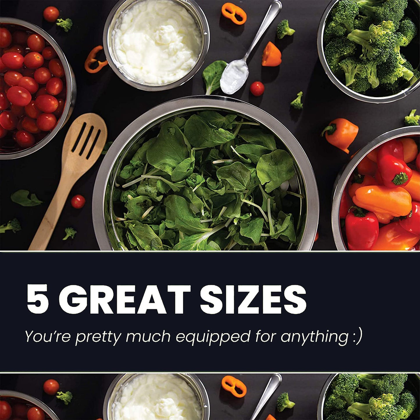 WHYSKO 10-Piece Stainless Steel Mixing Bowl Set