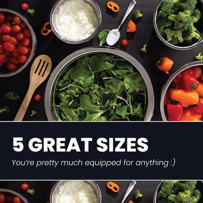 WHYSKO 10-Piece Stainless Steel Mixing Bowl Set