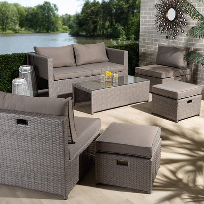 Baxton Studio Haina Patio Sets, Grey