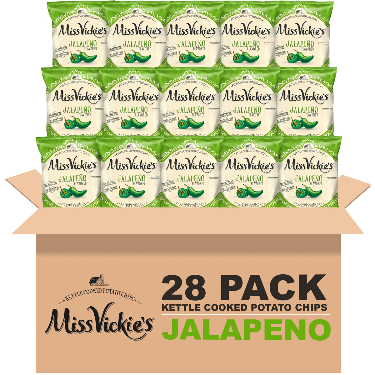 28 Pack Miss Vickie's Jalapeno Kettle Potato Chips (OU-D)