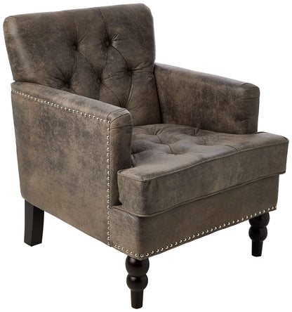 Tufted Club Chair with Nailhead Accents