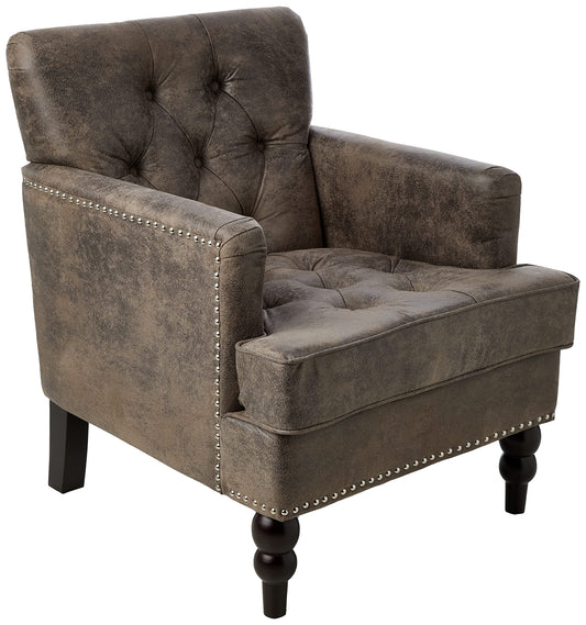 Tufted Club Chair with Nailhead Accents