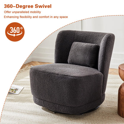 Modern Velvet Swivel Accent Chair with Cushion