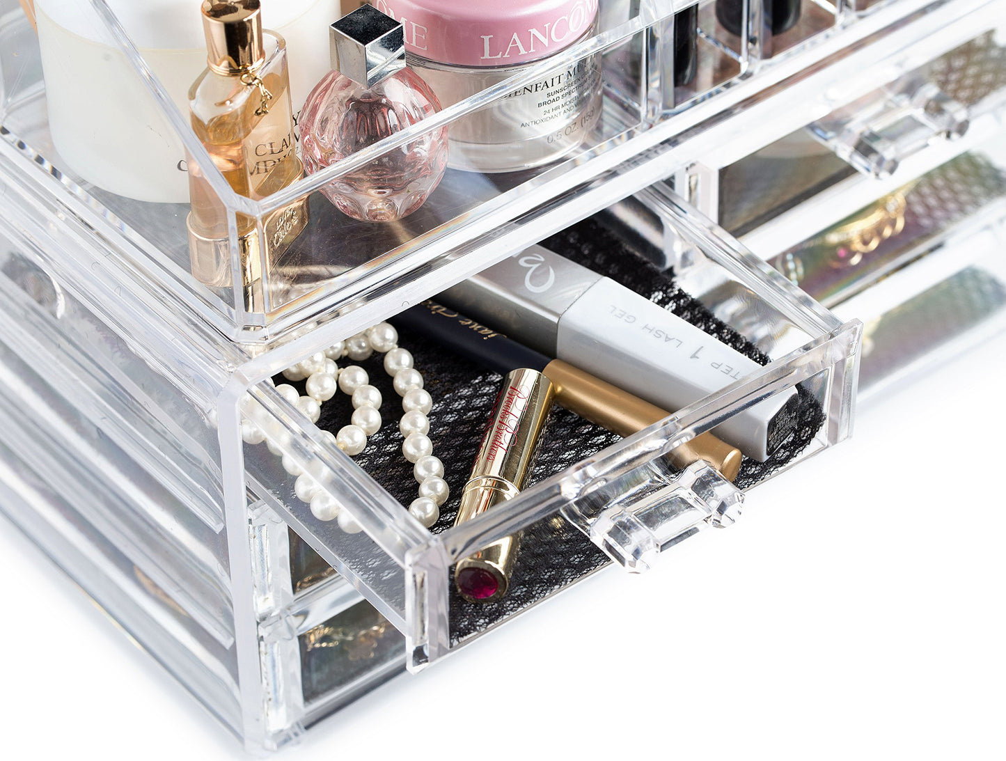 Masirs 16-Compartment Makeup Organizer with Drawers