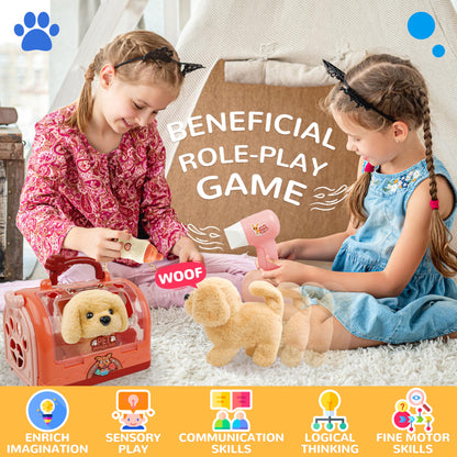 Interactive Electric Puppy Toy with Carrier Accessories