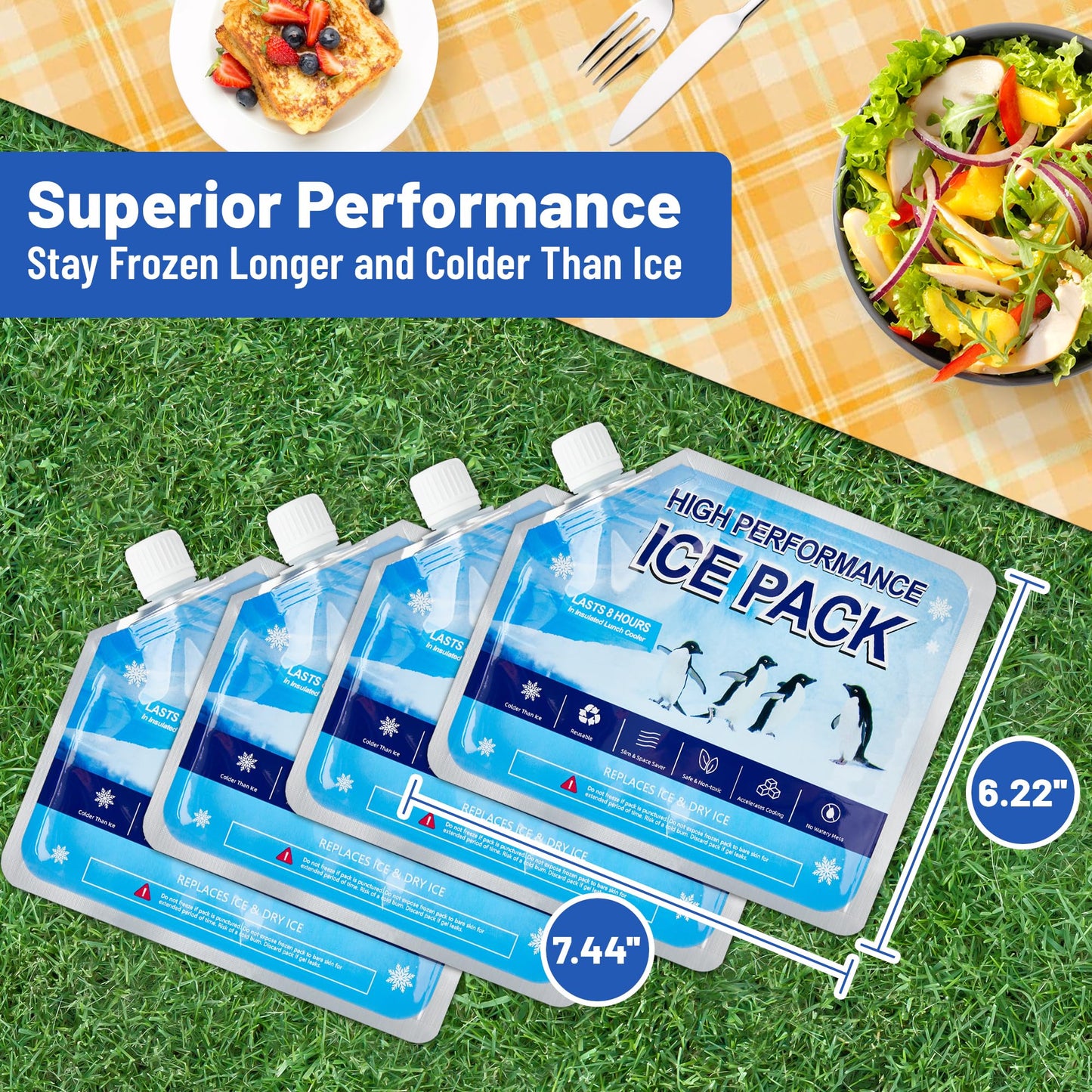 Reusable Ice Packs for Coolers and Lunch Boxes