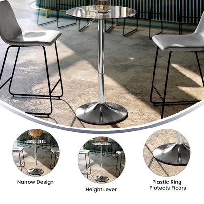 Flash Furniture Adjustable Height Glass Cocktail Table