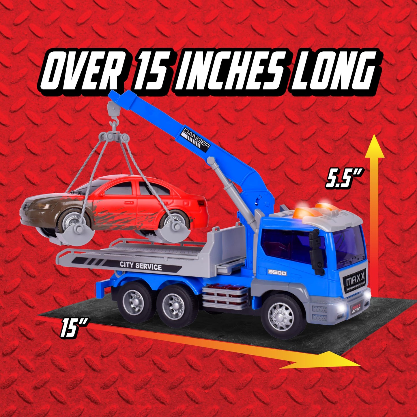 Maxx Action Long Hauler Wrecker with Car