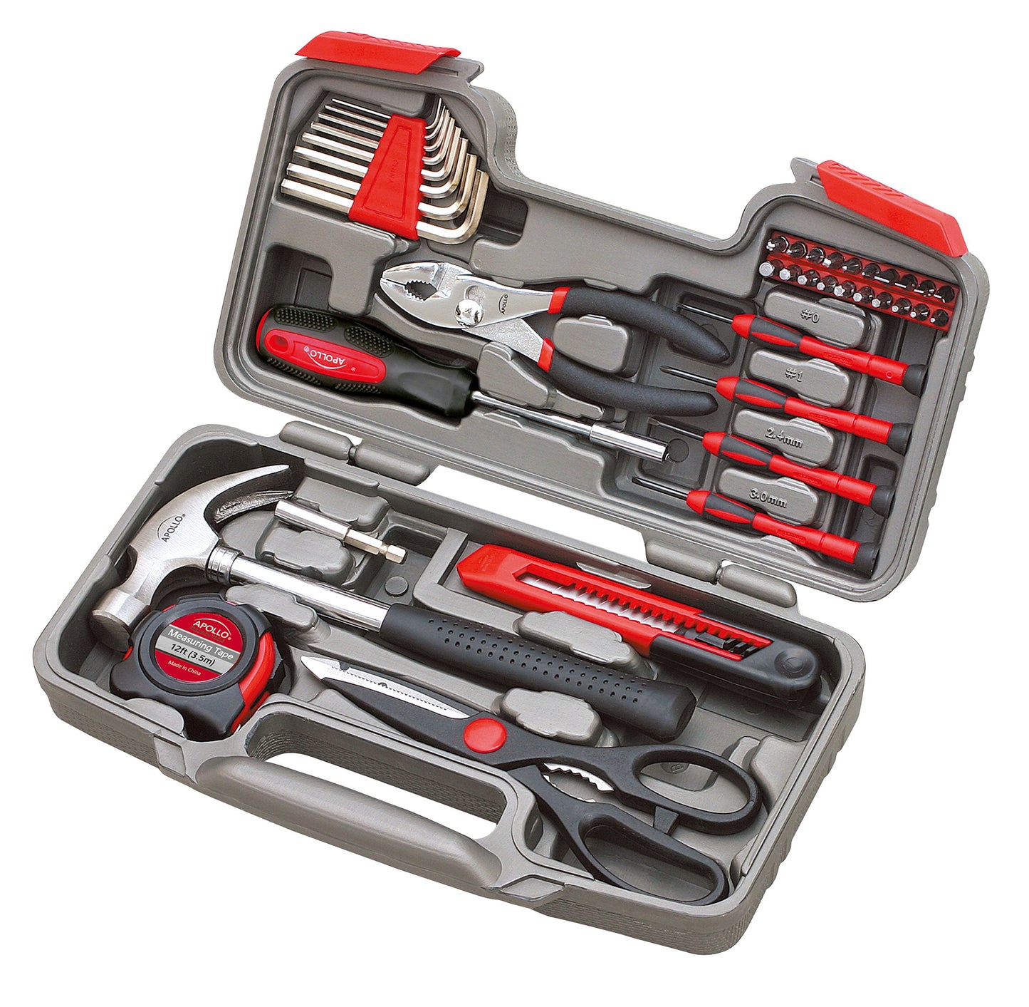 Apollo 39-Piece Household Tool Set in Toolbox