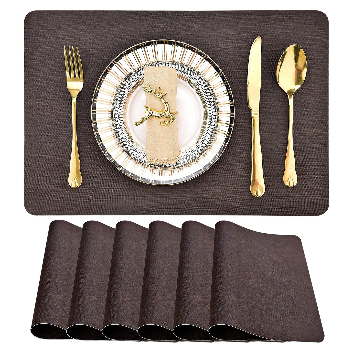Leather Placemats Set - Waterproof & Heat Resistant