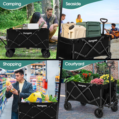 Homgava Heavy Duty Folding Wagon Cart, Black