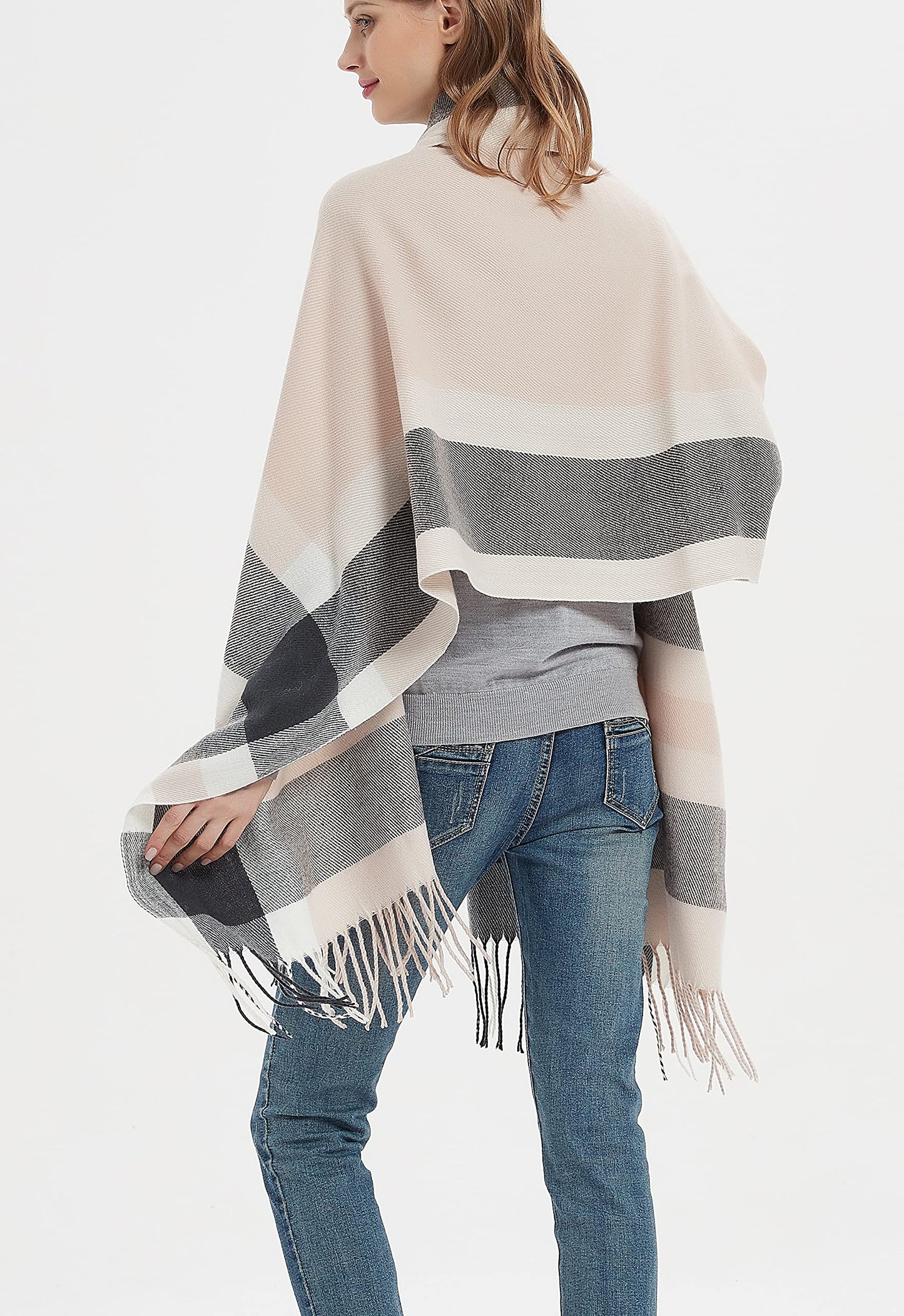 Wander Agio Womens Plaid Winter Shawl Scarf