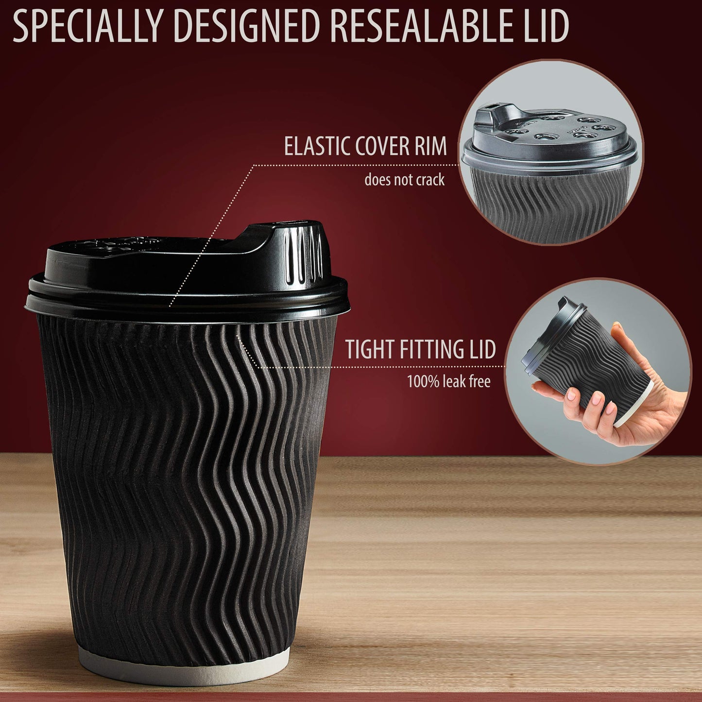 Primens 12 oz Insulated Disposable Coffee Cups