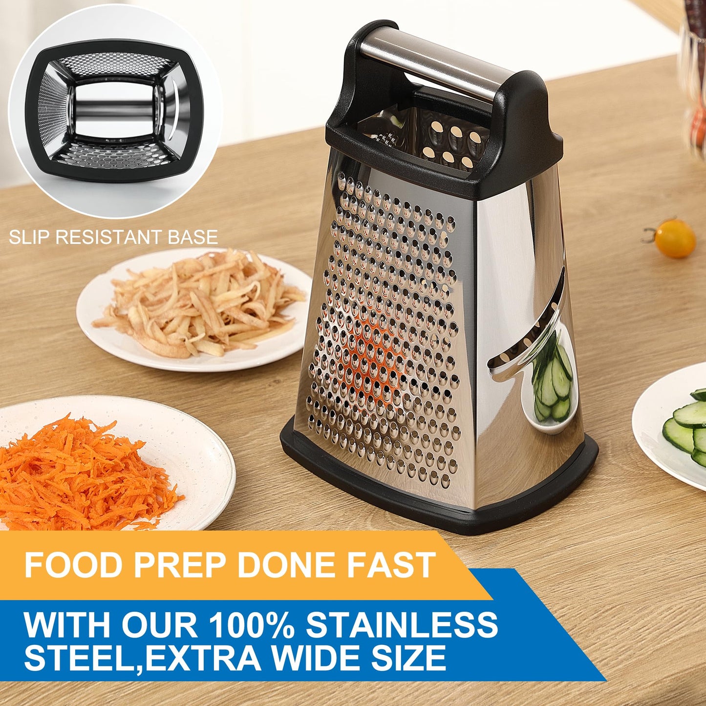 XL Stainless Steel 4-Sided Cheese Grater