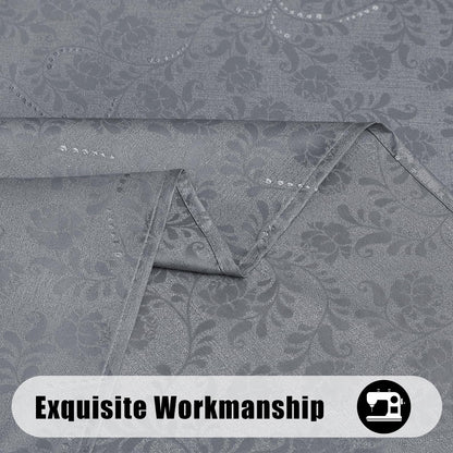 Moosfor Rectangle Tablecloth 60x84 Inch, Waterproof Damask Jacquard Table Cloth, Washable Fabric Table Covers for Dining, Parties, Indoor and Outdoor, Grey