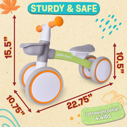 Toddler Balance Bike with Adjustable Seat and Basket