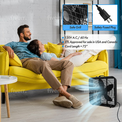 Comfort Zone 20-Inch 3-Speed Box Fan