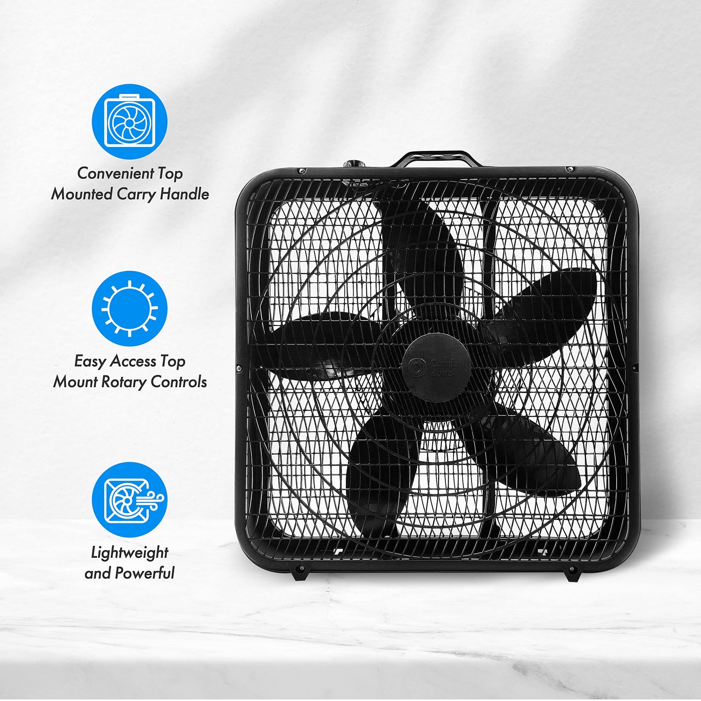 Comfort Zone 20-Inch 3-Speed Box Fan