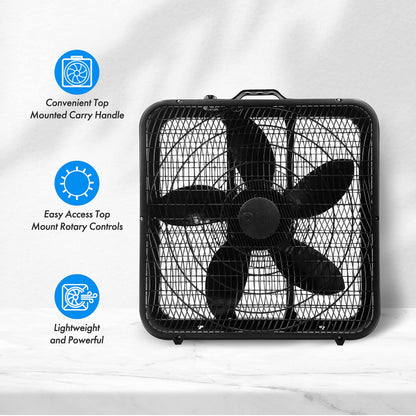 Comfort Zone 20-Inch 3-Speed Box Fan