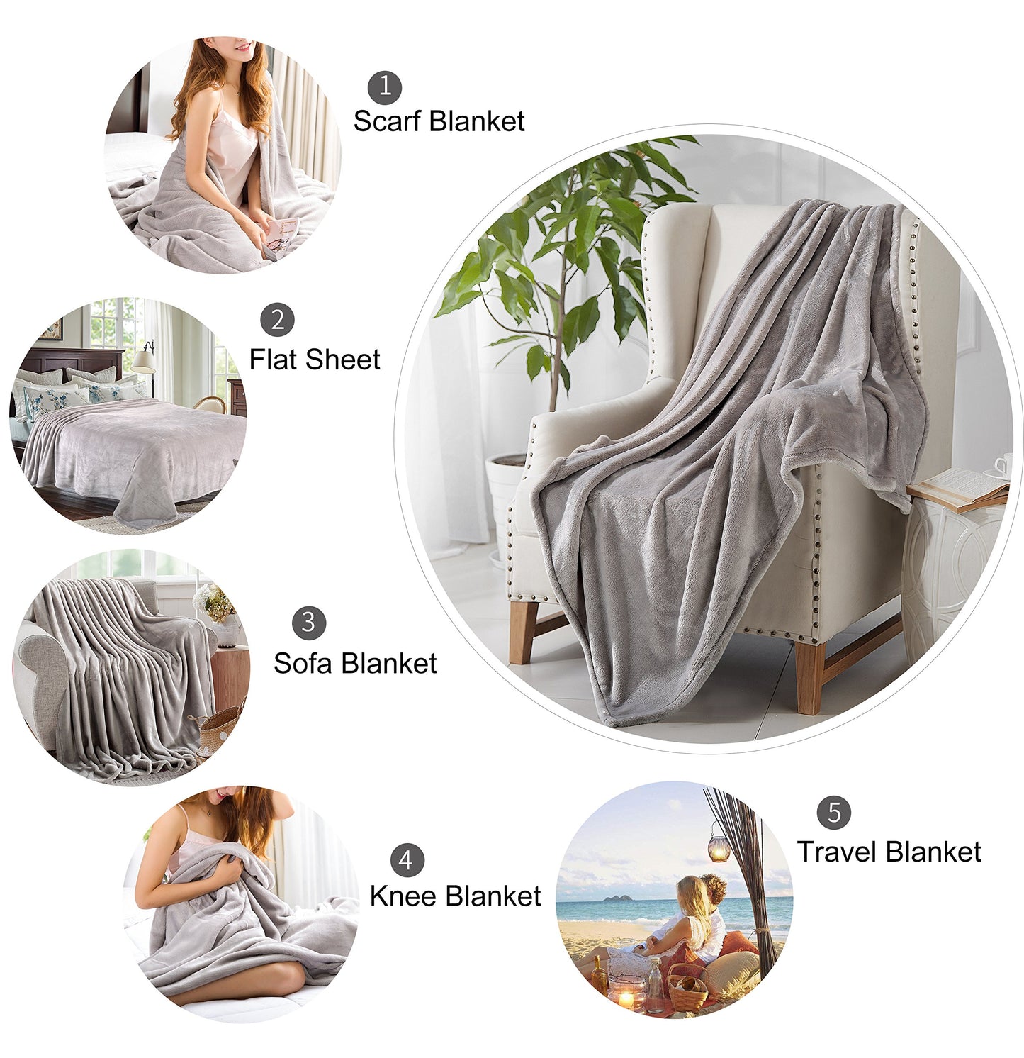 Ultra Soft Flannel Fleece Throw Blanket 50"x60"