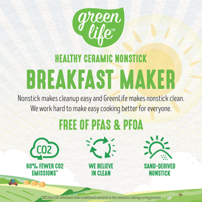 GreenLife 3-in-1 Breakfast Station with Griddles