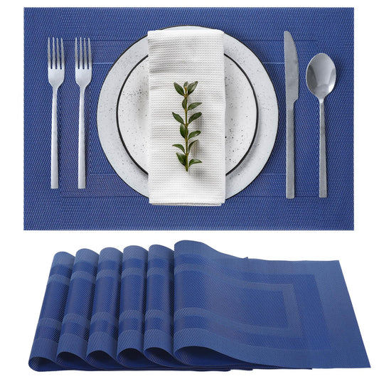 6 Pack Wipeable PVC Placemats for Dining