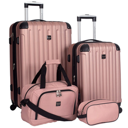 Travelers Club Rose Gold 4-Piece Luggage Set