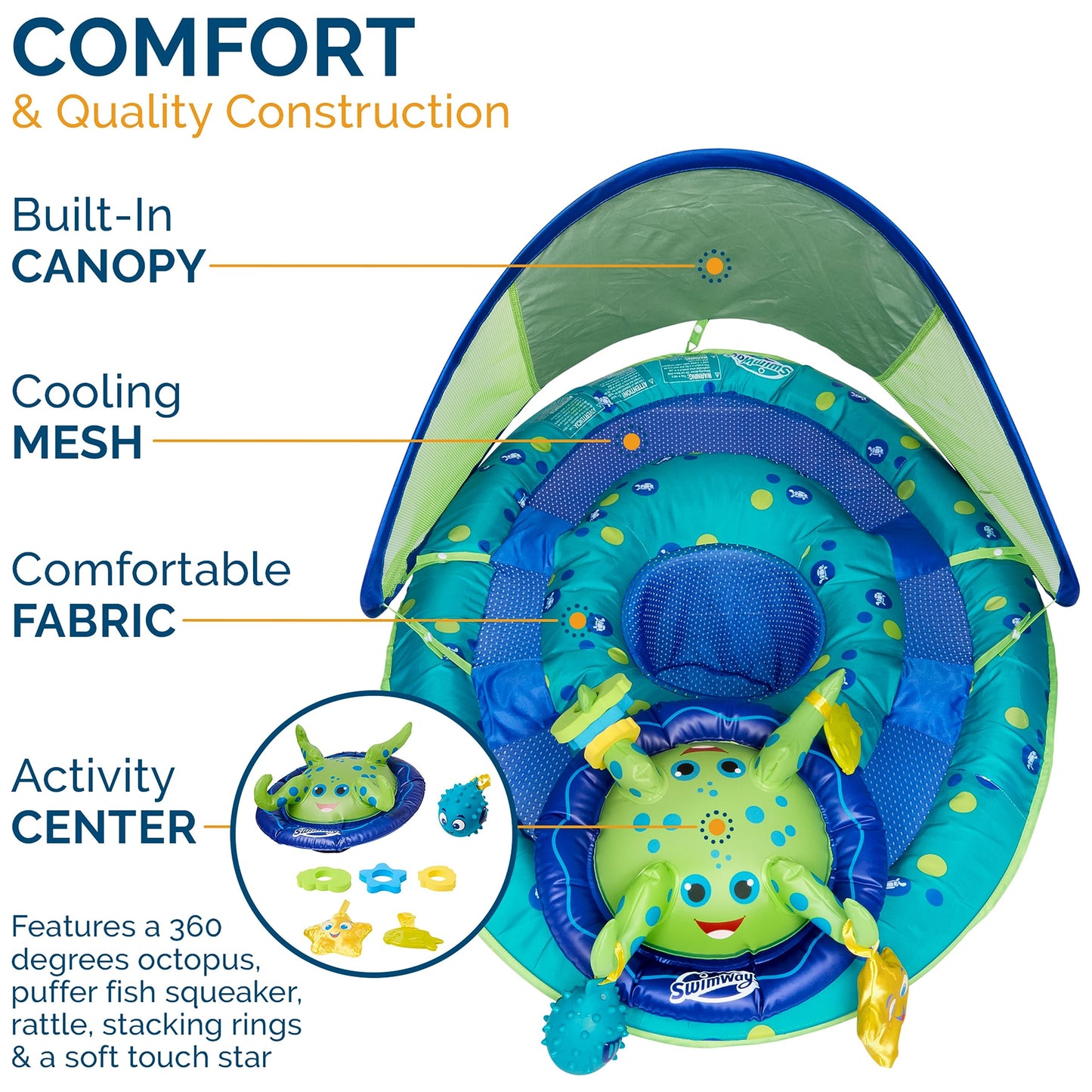 SwimWays Baby Spring Float with Canopy & UPF
