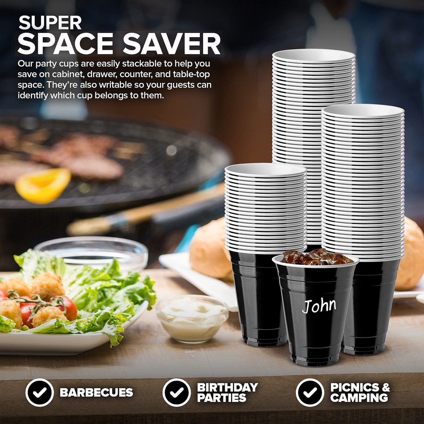 Stock Your Home 16oz Disposable Plastic Cups - 100 Count