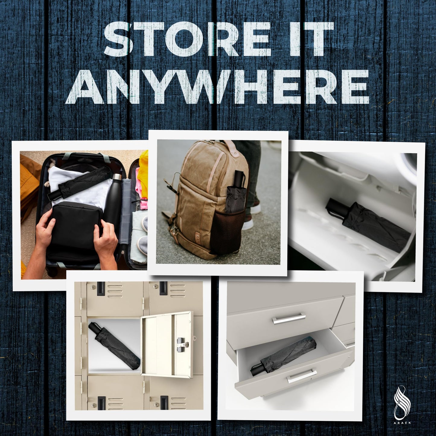 12k folding umbrella (09 Black)