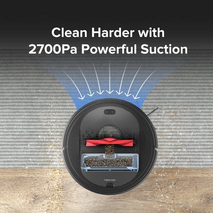 roborock Q5+ Robot Vacuum with Self-Empty Dock, Hands-Free Cleaning for up to 7 Weeks, 2700Pa Max Suction, 180mins Max Run-Time, Compatible with Alexa, Perfect for Hard Floors, Carpets, and Pet Hair