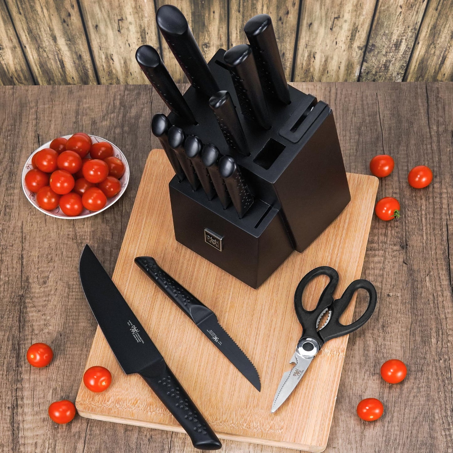 15-Piece HUNTER.DUAL Kitchen Knife Set with Block