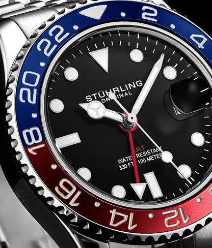 Stuhrling Original GMT Quartz Watch with Bracelet