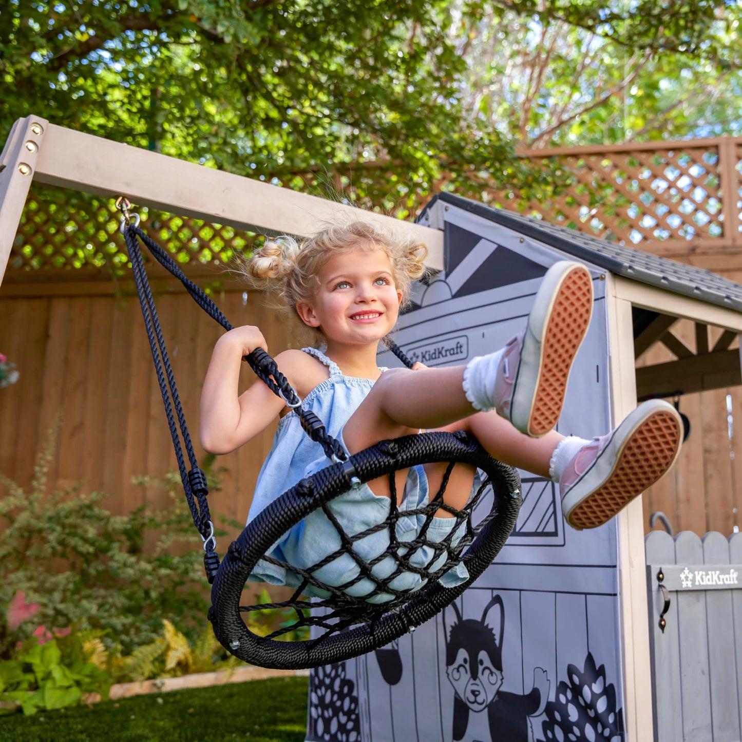 KidKraft Savannah Swing Wooden Playhouse with Kitchen